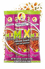 Manzela Spicy Snack Mix | Contains Roasted Peanuts, Fava Beans & Crunchy Corn Sticks, High Protein Snack with a Bold Mexican Twist, Great