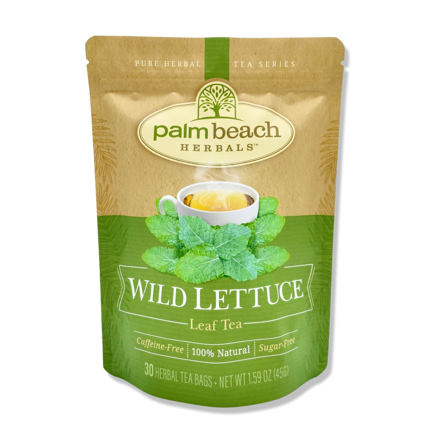 Palm Beach Medicinal Herbs - Wild Lettuce Leaf Tea - Pure Herbal Tea Series, 30ct