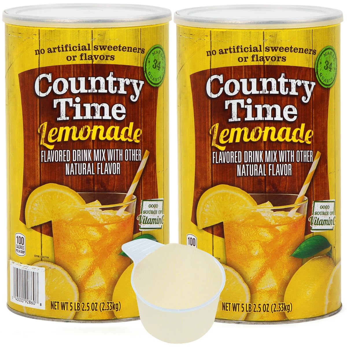 Powdered Lemonade Drink Mix- CountryTime Refreshing Lemonade Mix Powder Drink with Other Natural Flavor - Packaged in Resealable Canister with Easy