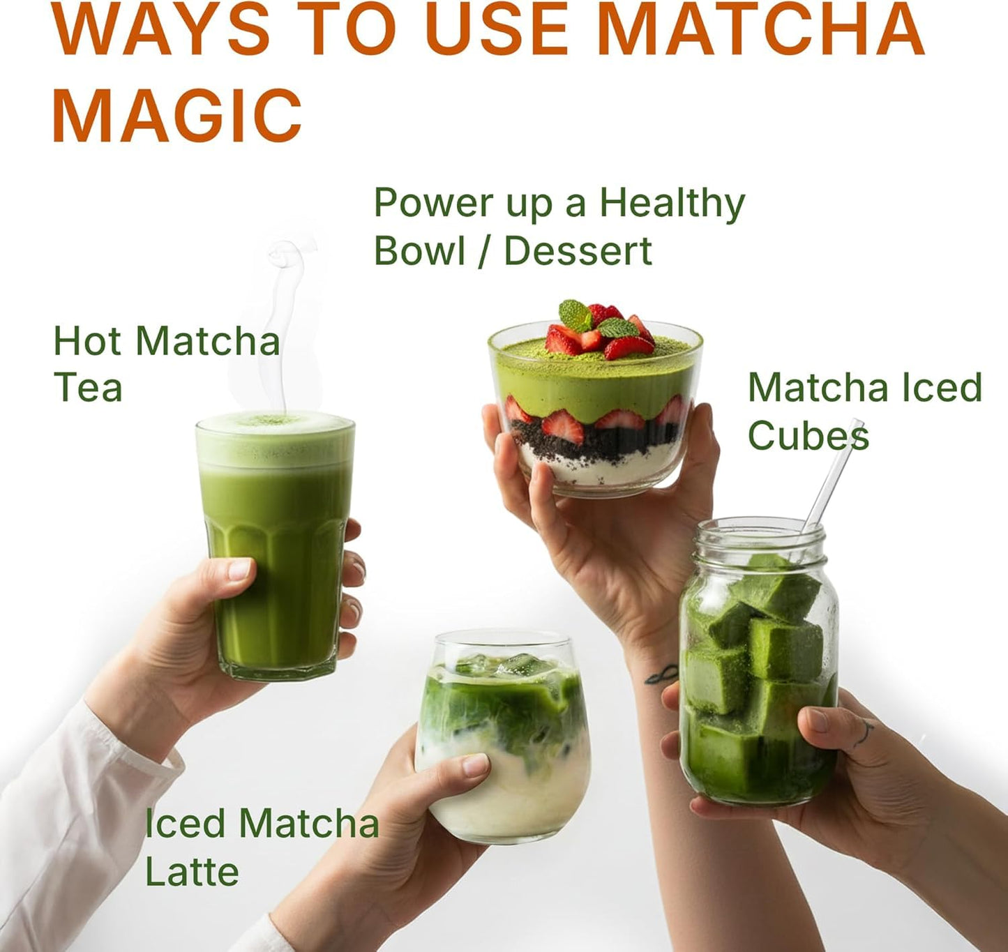 MEGAPLANTS Mushroom Matcha Magic (30 Servings) | Ceremonial Grade Japanese Matcha with Adaptogenic Mushrooms | Clean Energy & Calm Focus - Coffee