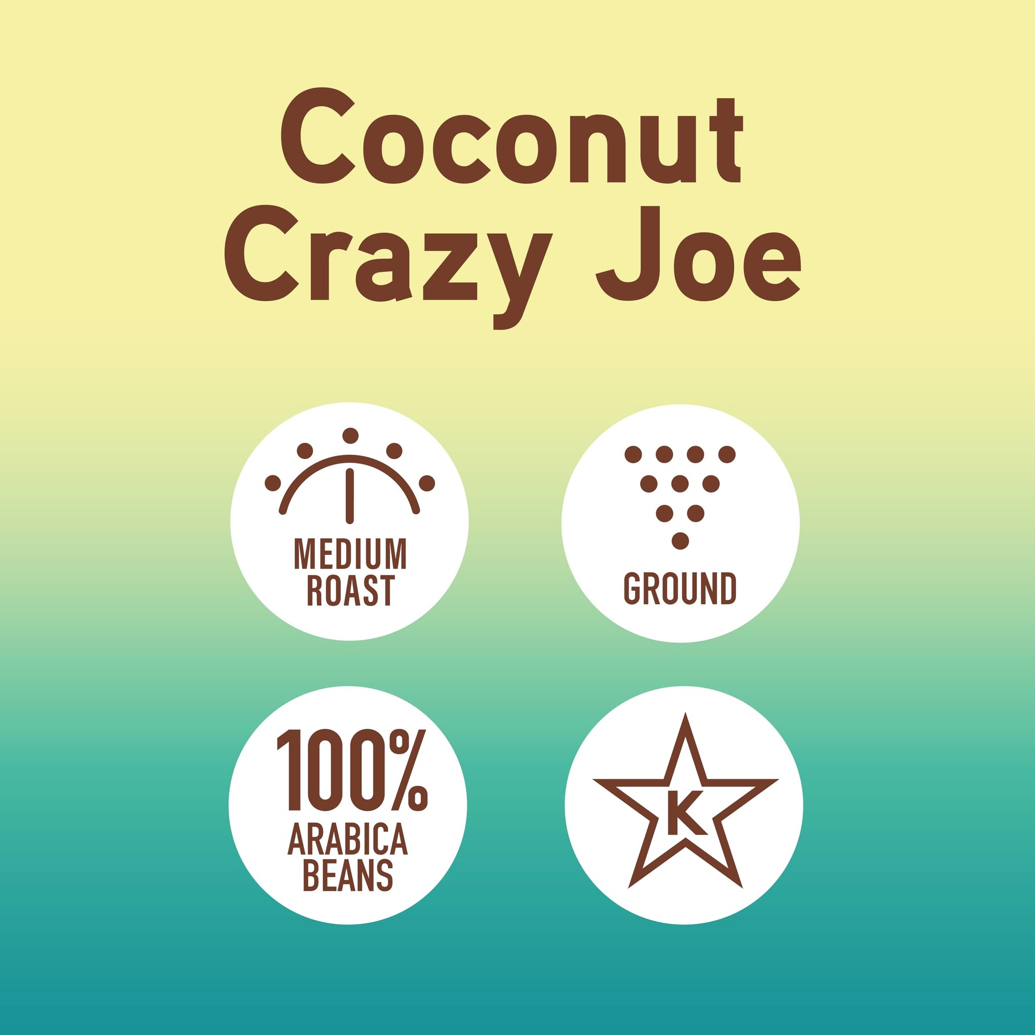 Joe Knows Coffee Coconut Crazy Joe, 12 oz Bag - Medium Roast Coffee
