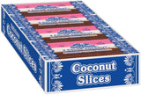 Neapolitan Coconut Slice Candy Bars (Vanilla, Chocolate & Strawberry-striped moist coconut 1.65 Ounce Bars), 24 Count