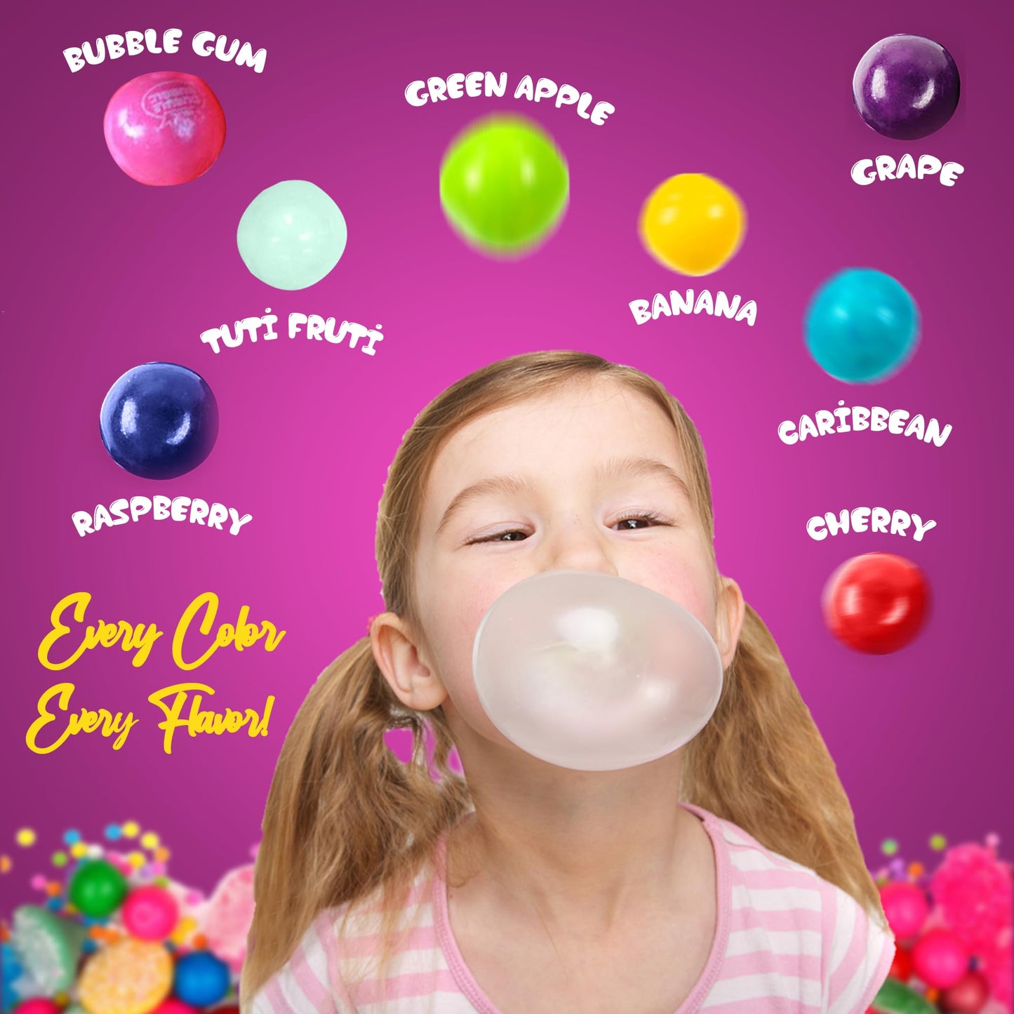 NY Spice Shop Tutti Frutti Black Gumballs - 3 Pound Gumball Machine - Chewing Gum Dubble Bubble Gumballs - Fruit Flavored Gumballs Bulk Candy - Old