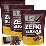 Zero Sugar Milk Chocolate Candy with Almonds, 3-Pack - Individually Wrapped Mini Candy Bars, Sugar Free Chocolate Perfect for Low Carb Diets