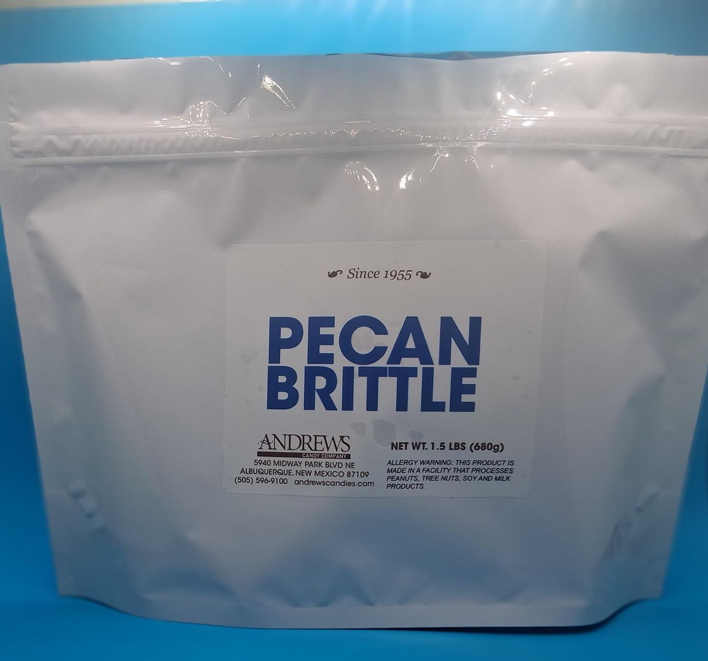 Pecan Brittle 1.5 Lbs. Andrews Candy Company