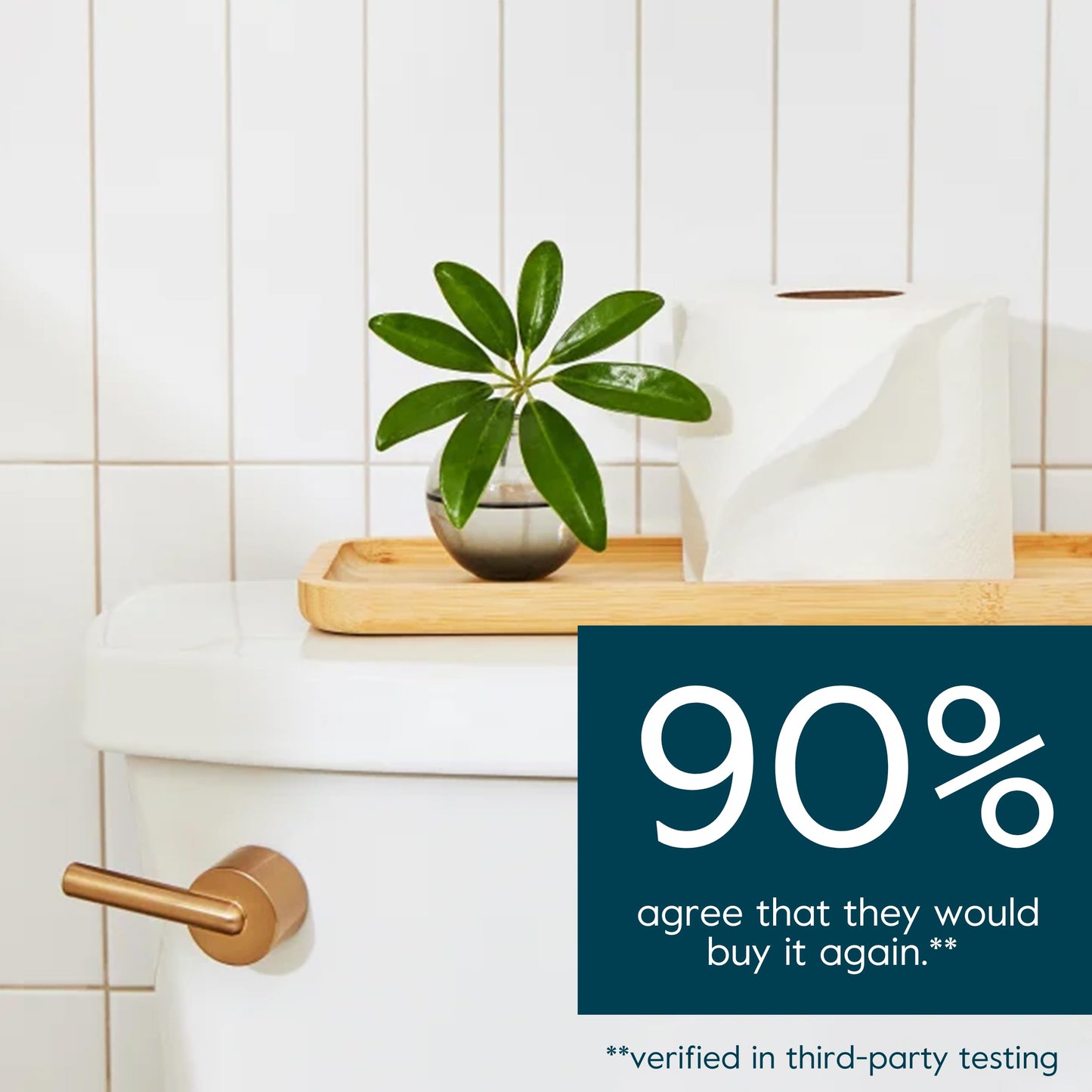 Grove Co. Bamboo Toilet Paper Tree Free & Septic Safe Bath Tissue, Ultra Soft, Durable, & Absorbent 3 Ply Sheets (1 Roll = 44.4 sq ft) Bulk Toilet
