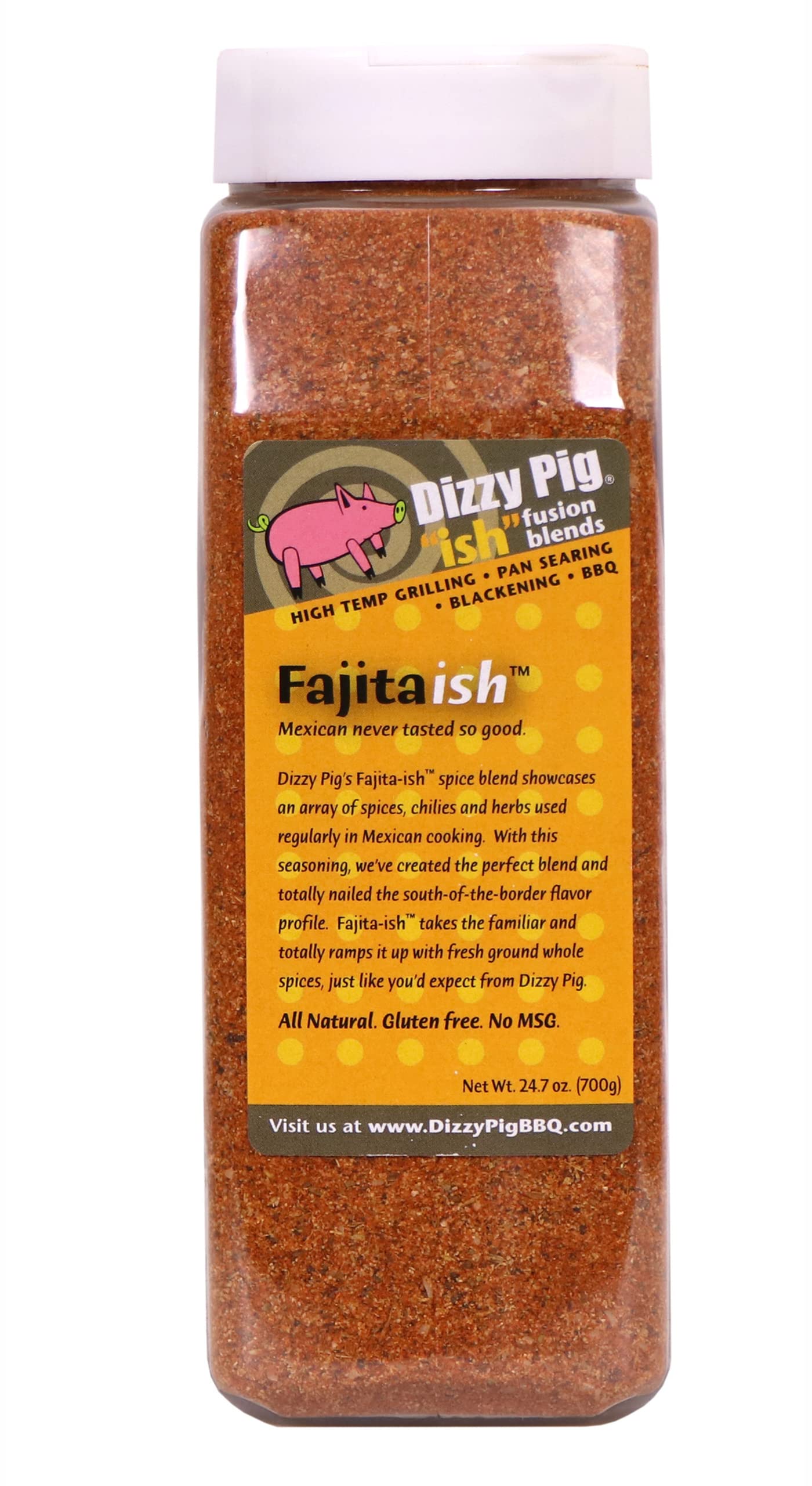 Dizzy Pig ish Fusion Fajita-ish Mexican Seasoning (Quart Shaker) - Hand Made in the USA - Seasons Around 120lbs of Food - MSG Free, Gluten Free
