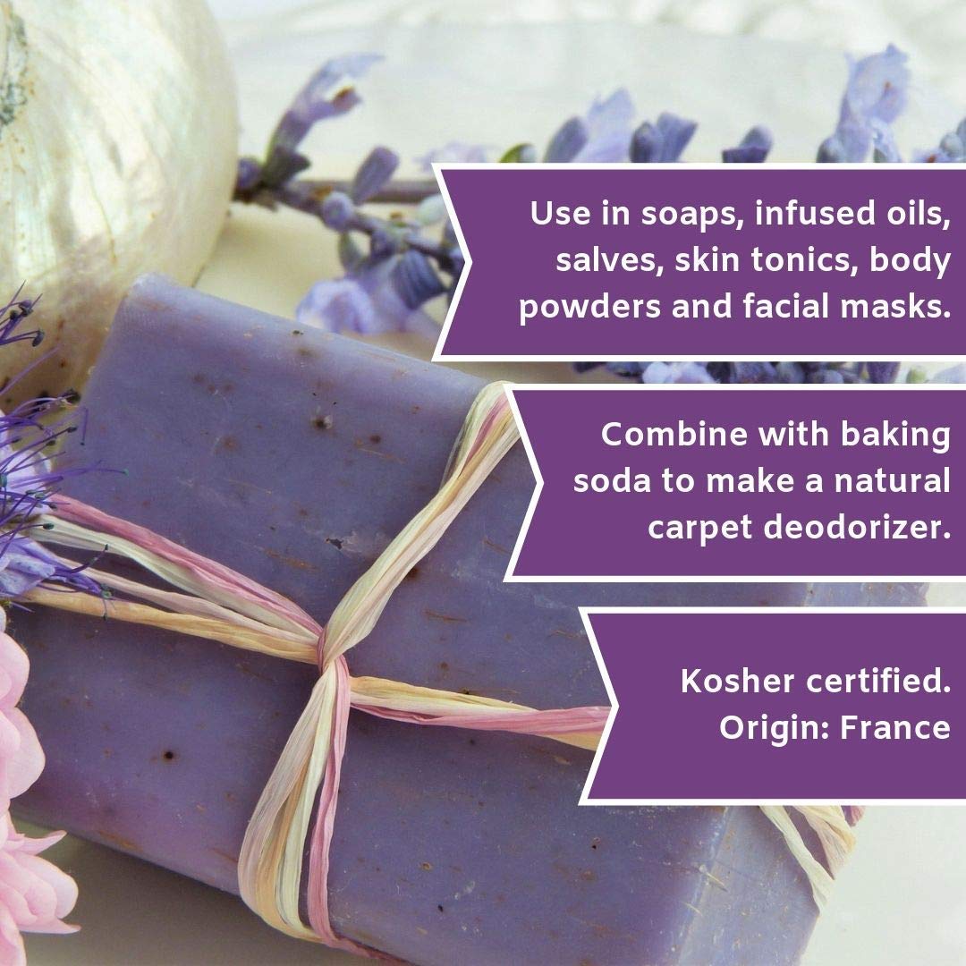 Lavender Flower Powder, by Herb Co, Lavandula x Intermedia, from USA, Kosher, for Baking, Tea, Soaps, Salves, Body Powders & Facial Masks, 1/4 lb