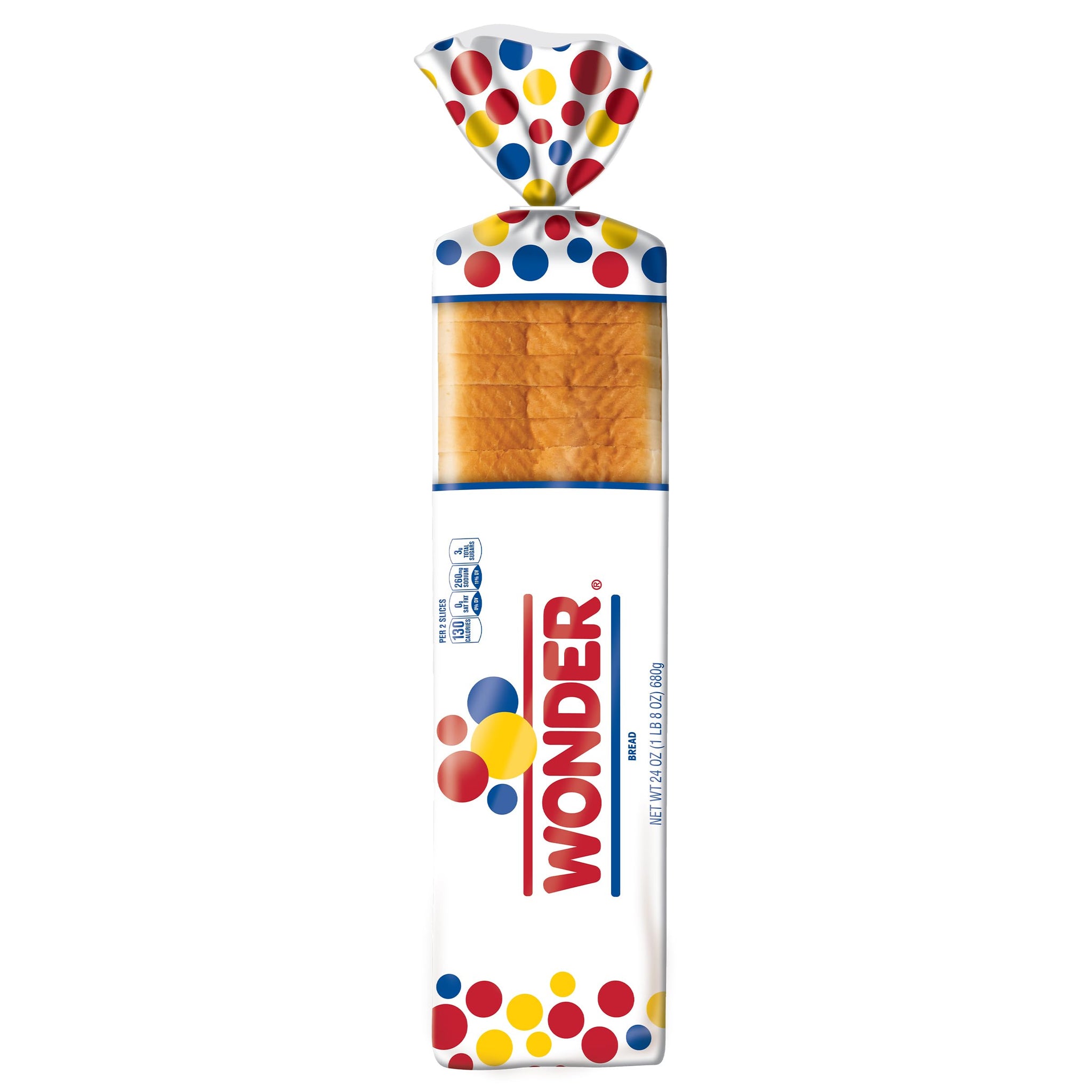 Wonder Bread Giant White Sandwich Bread, Sliced White Bread, 24 oz Loaf