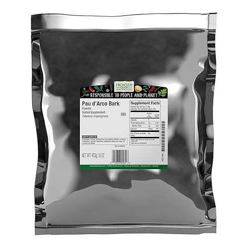 Frontier Co-op PAU d'Arco Bark Powder, Ground, Natural Herb for PAU d'Arco Tea and Various Herbal Uses, Kosher | 16 Ounce (Pack of 1)