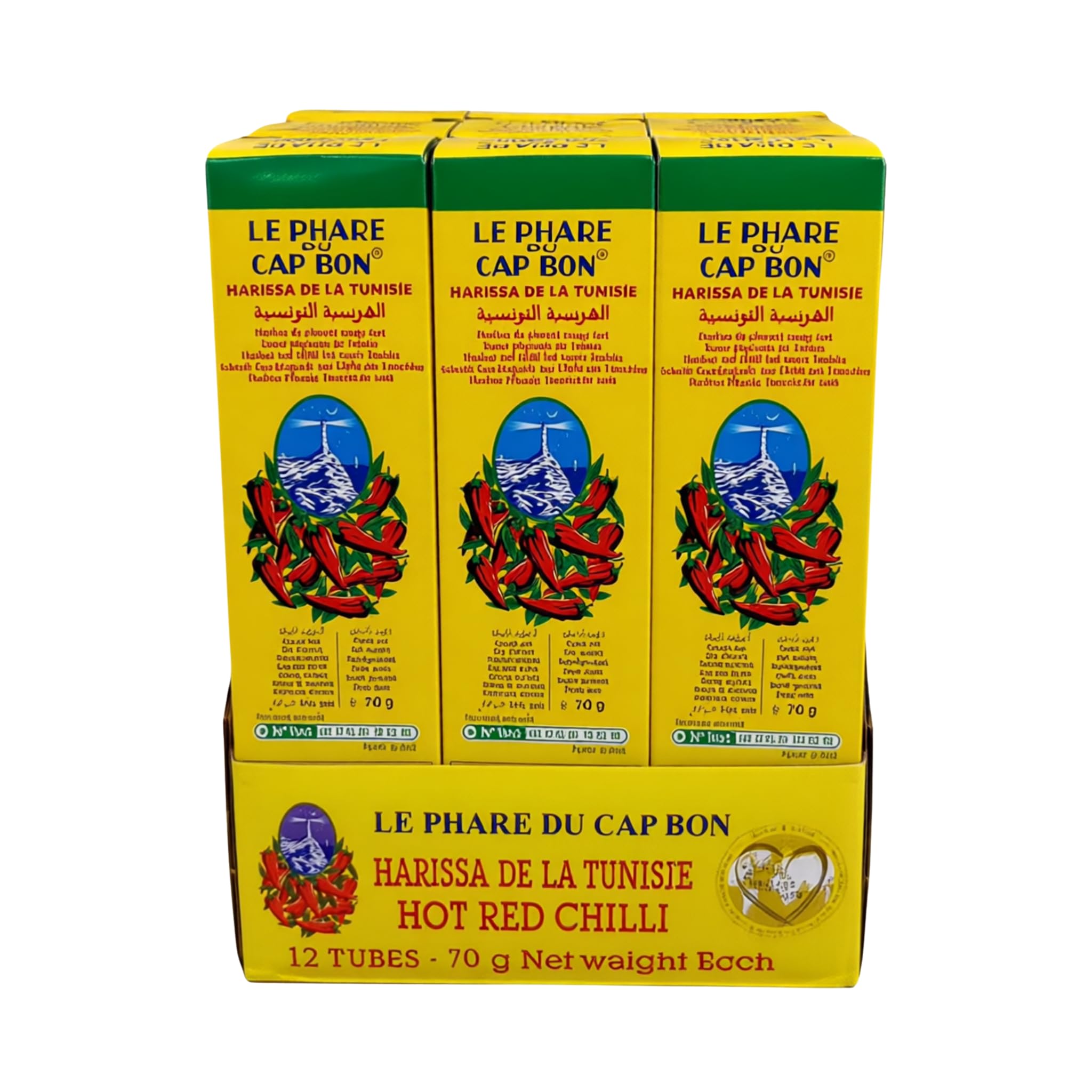 Le Phare du Cap Bon Harissa Paste in Tube - Authentic Tunisian Harissa Berbere spice Sauce, Chili Pepper Paste & Seasoning, Spicy Red Pepper Condiment