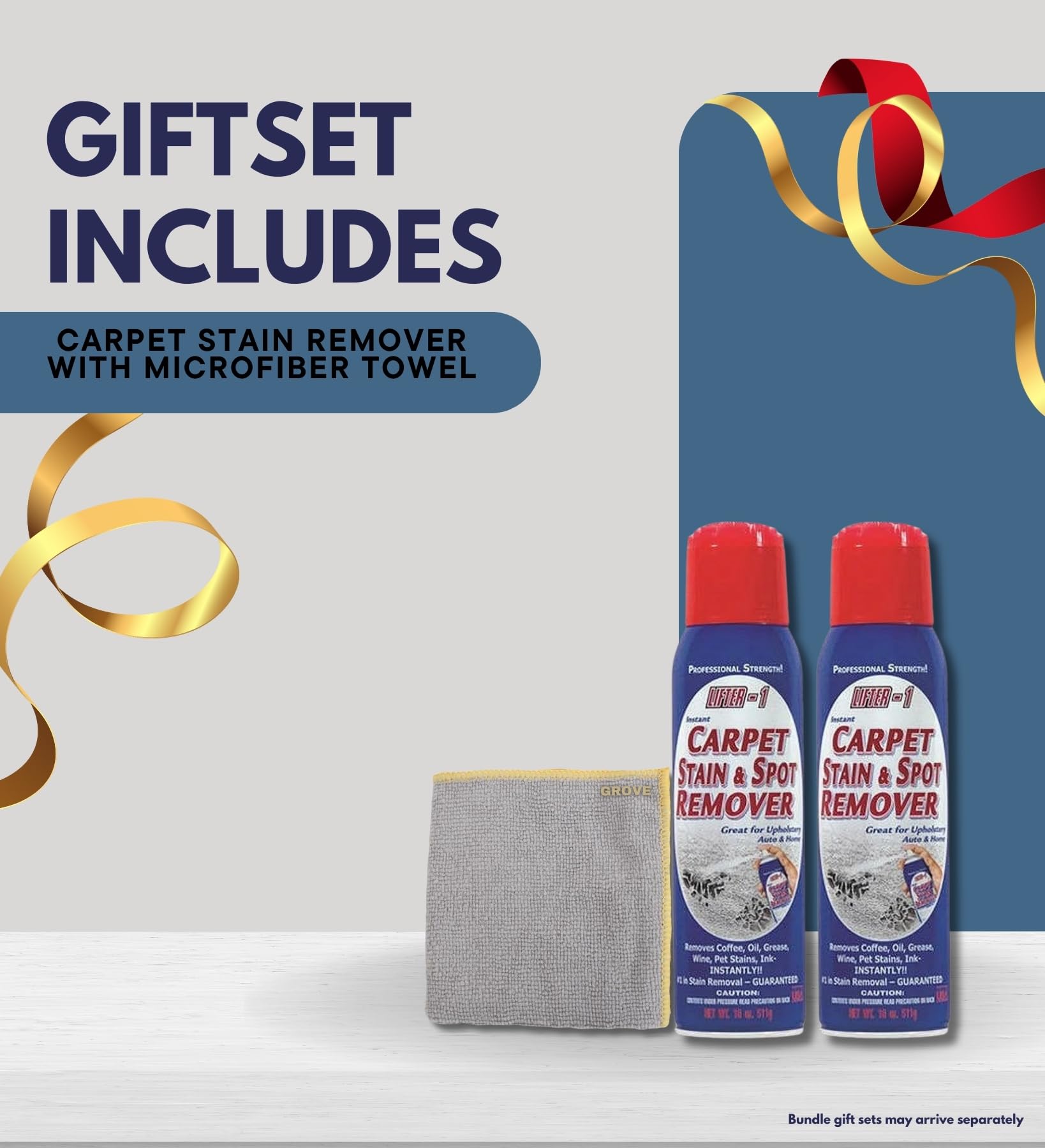 Lifter-1 Carpet Stain & Spot Remover Spray 18 oz Bundle with Microfiber Cloth - Effortless Carpet Stain Remover - Quick and Easy Carpet Cleaner Spray