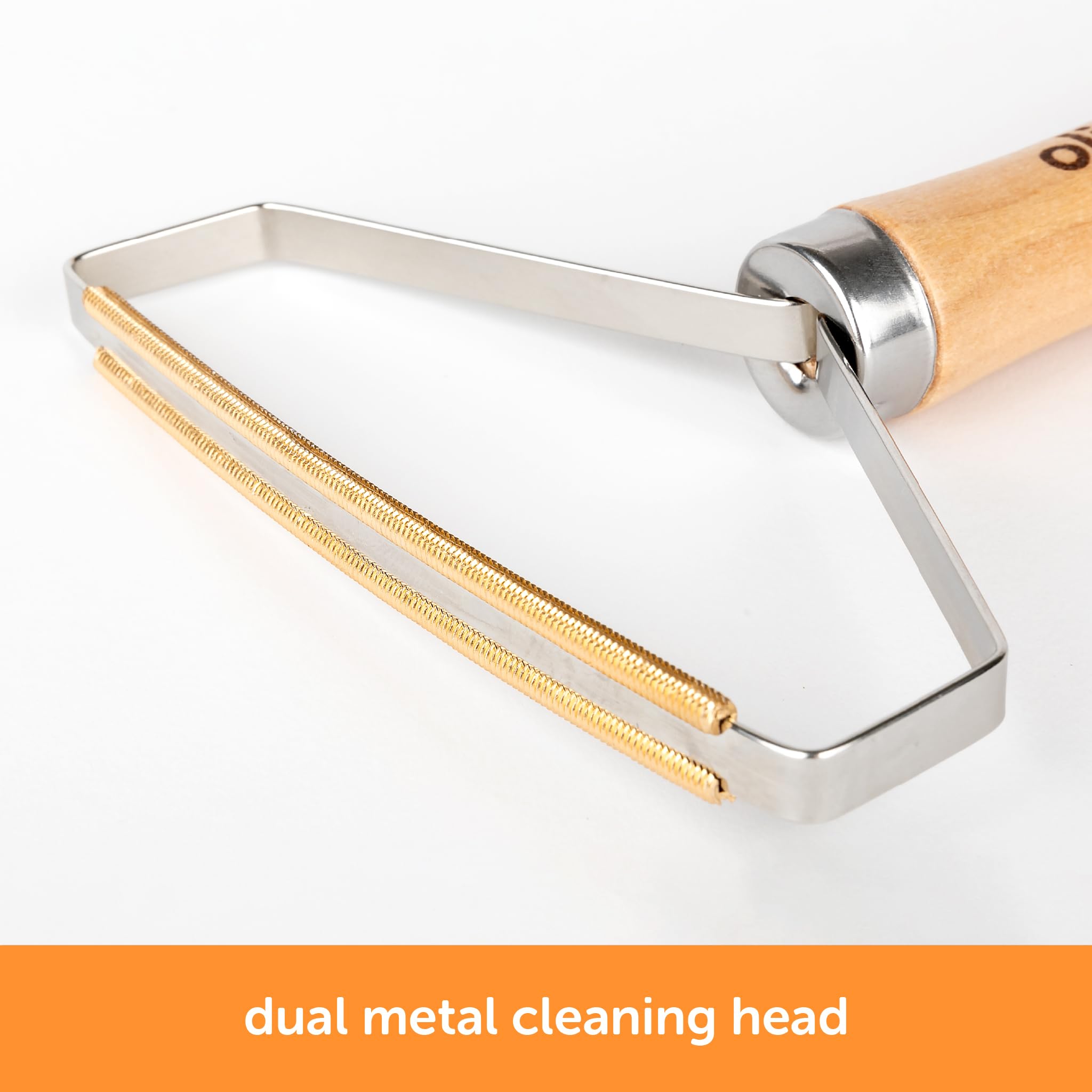 oliso Wool Mat Cleaning Tool - Brass Lint Remover for Quilting & Sewing - Cleans Wool Pressing Mats, Upholstery & More