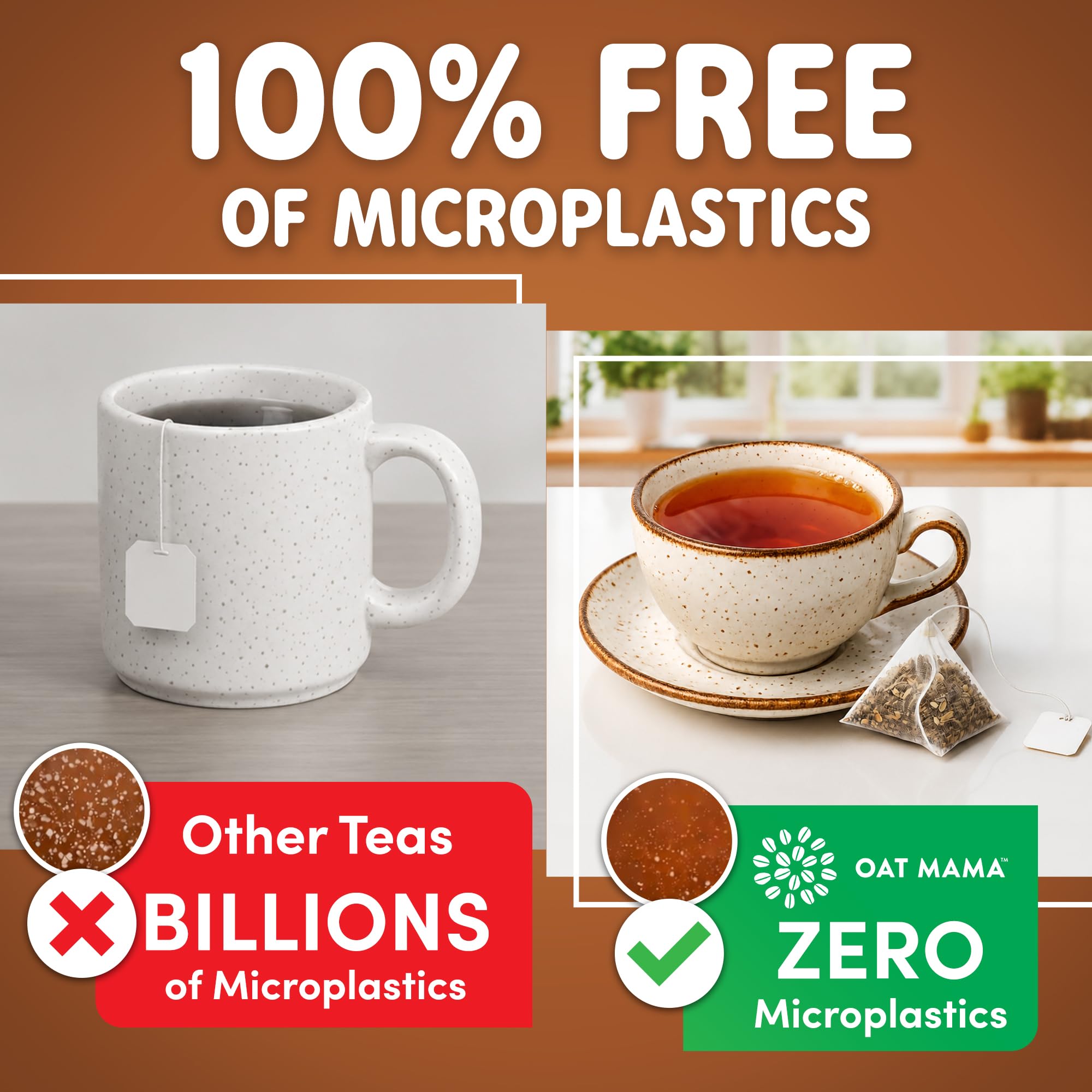 Oat Mama Flavored Microplastics-Free Lactation Tea for Breastfeeding Moms - Chai Spice Flavor - Breastfeeding Essentials for Milk Supply Increase