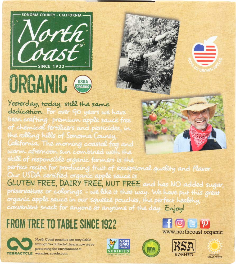 North Coast Organic Apple Sauce 4ct Pouches (Pack of 4)4