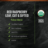 Frontier Co-op Organic Cut and Sifted Red Raspberry Leaf 1.48oz - For Red Raspberry Leaf Tea, Cafe, Restaurant Supply and More - Naturally Caffeine