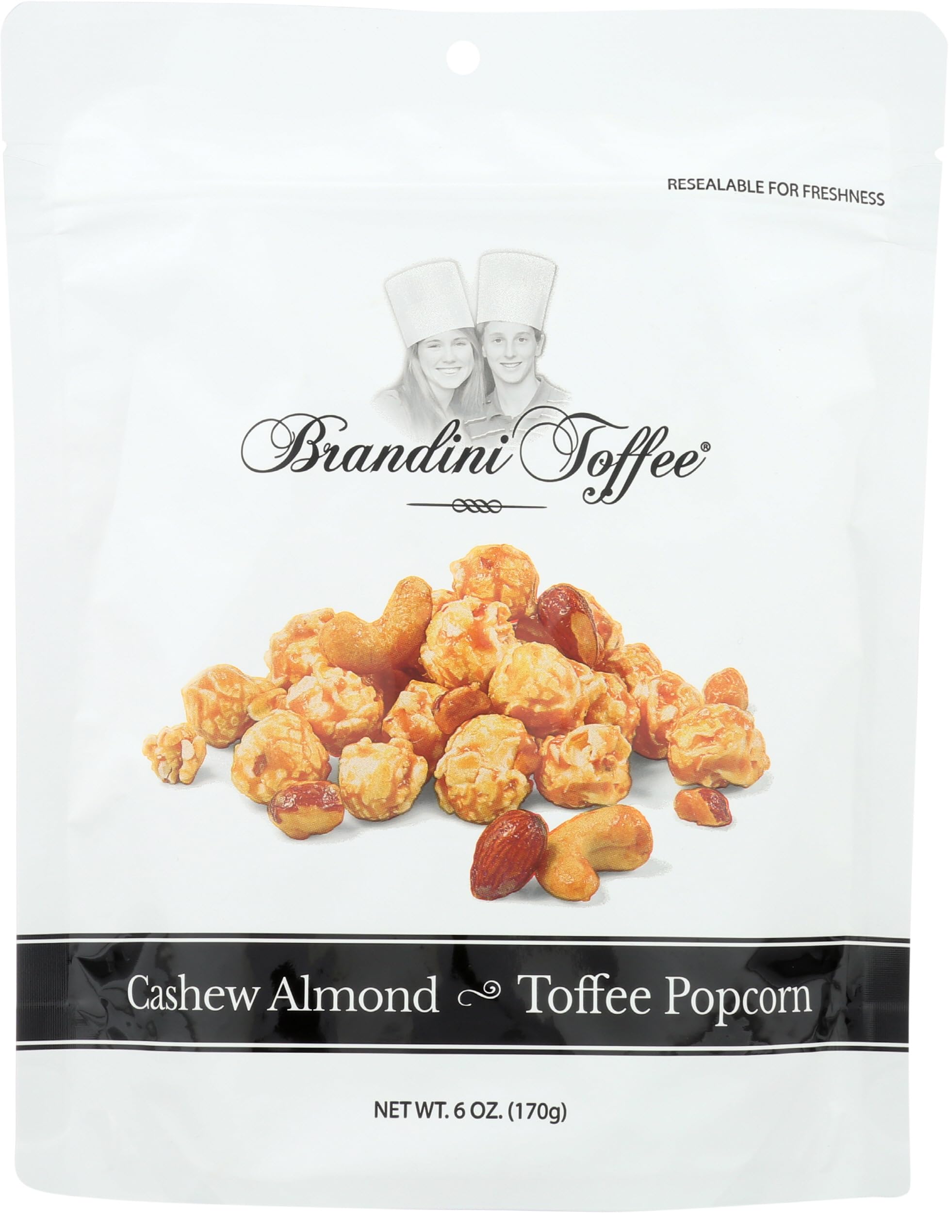 Brandini Toffee, Toffee Popcorn Cashew Almond, 6 Ounce