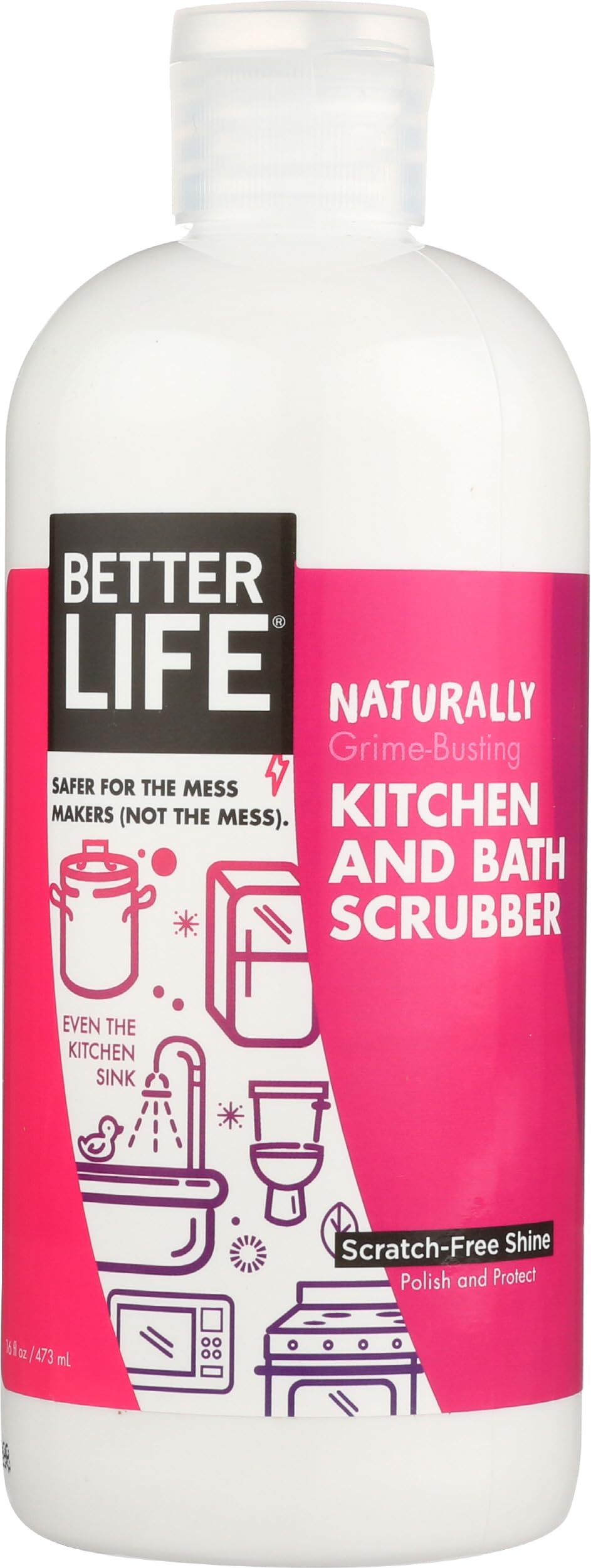 Better Life Sink Cleaner, Stainless Steel Sink Cleaner, Kitchen and Bath Scrubber, Tub and Tile scrubber, 16 Ounce, Pack of 1