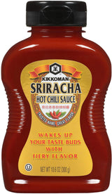 Kikkoman Sriracha Hot Chili Sauce, 10.6 oz (Pack of 3) with By The Cup Spatula Knife