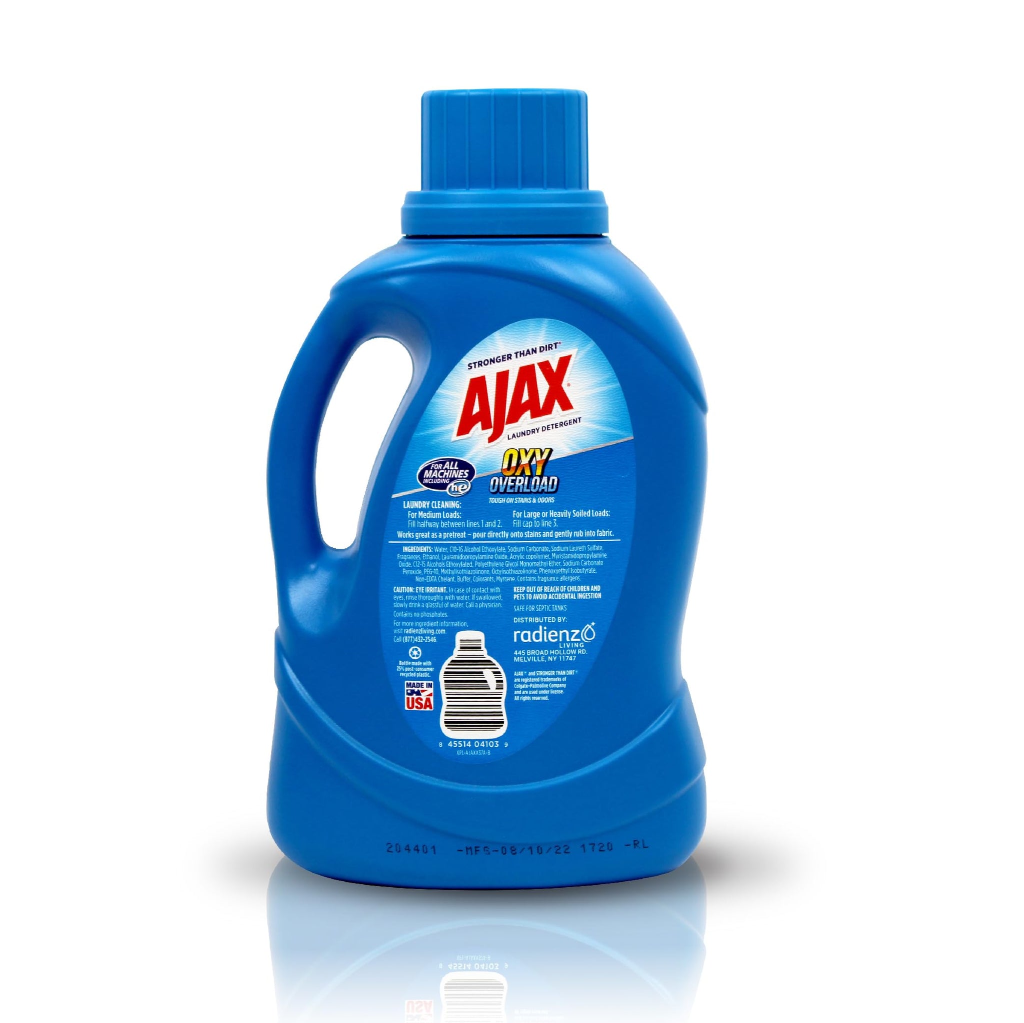 Ajax Oxy Overload Laundry Detergent Liquid, 60oz (Pack of 2) - Totally Awesome Cleaner with Deep Cleaning, Stain & Odor Removing power, HE Compatible