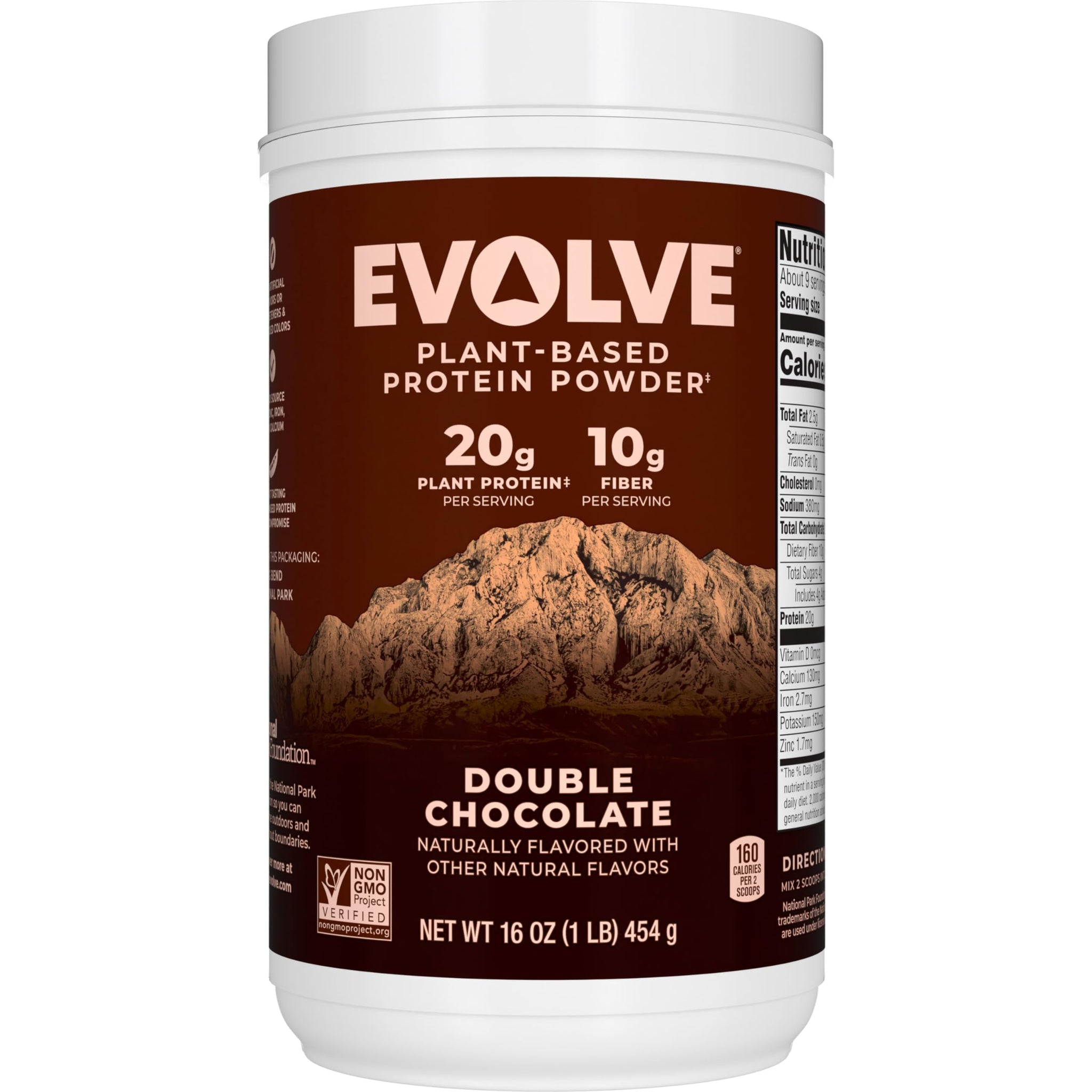Evolve Protein Powder, Classic Chocolate, 20g Protein,10g Fiber, 1 Lb