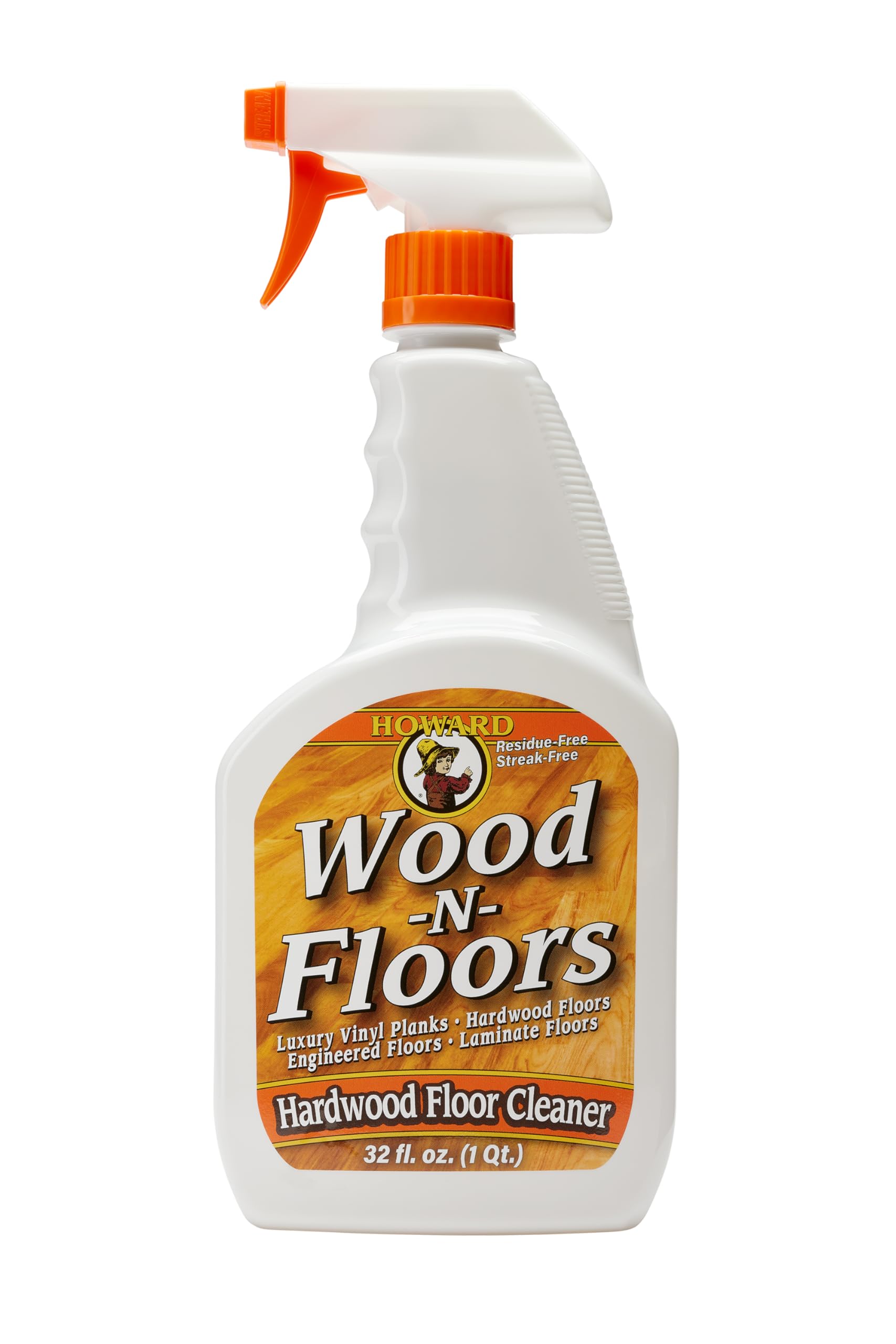 HOWARD Products Wood-N-Floors Hardwood Floor Cleaner for Hardwood, Laminate, and Engineered Surfaces, Wood Floor Cleaner Spray for Luxury Vinyl Plank