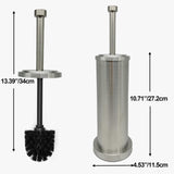 Indecor Home Brushed Nickel Toilet Bowl Brush with Holder, Durable Bathroom Cleaning Tool, Modern Design for Easy Toilet Maintenance, Bathroom Cleaner