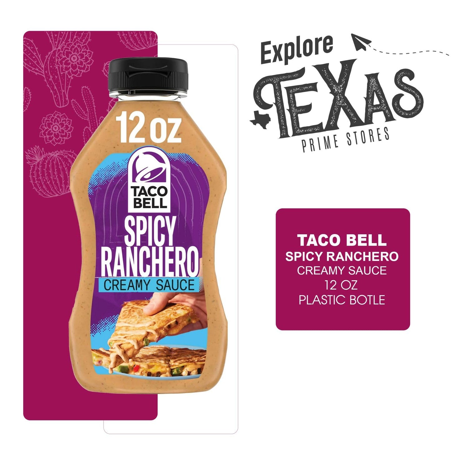 Taco Bell - Lavinia Essentials Bundle: 6-Pack of Spicy Ranchero Creamy Sauce, 12oz Squeezable Plastic Bottle + 1 Utility Prop