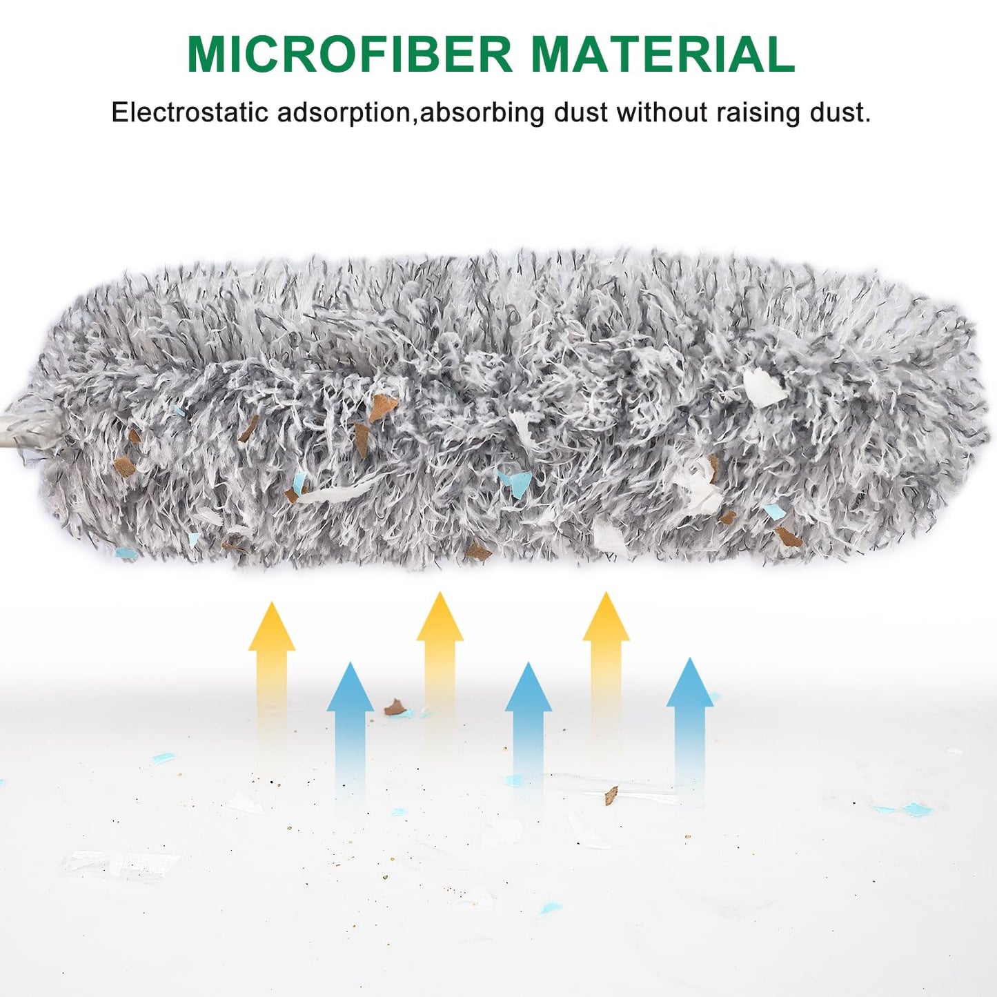 100-inch Extra-Long Dusters, Cleaner Tools with Extension Pole and Bendable and Washable Microfiber Head, Feather Duster for High Ceilings,Ceiling