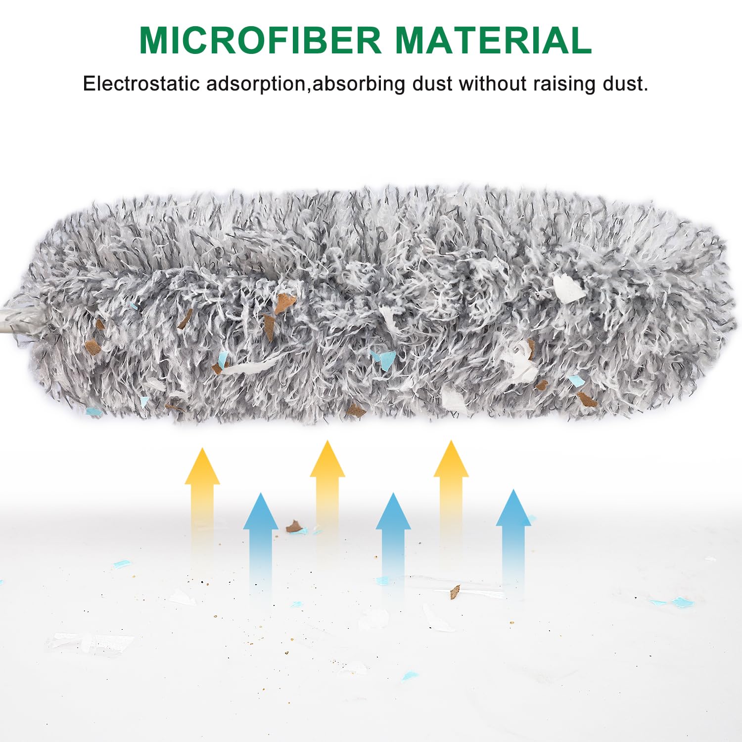 100-inch Extra-Long Dusters, Cleaner Tools with Extension Pole and Bendable and Washable Microfiber Head, Feather Duster for High Ceilings,Ceiling