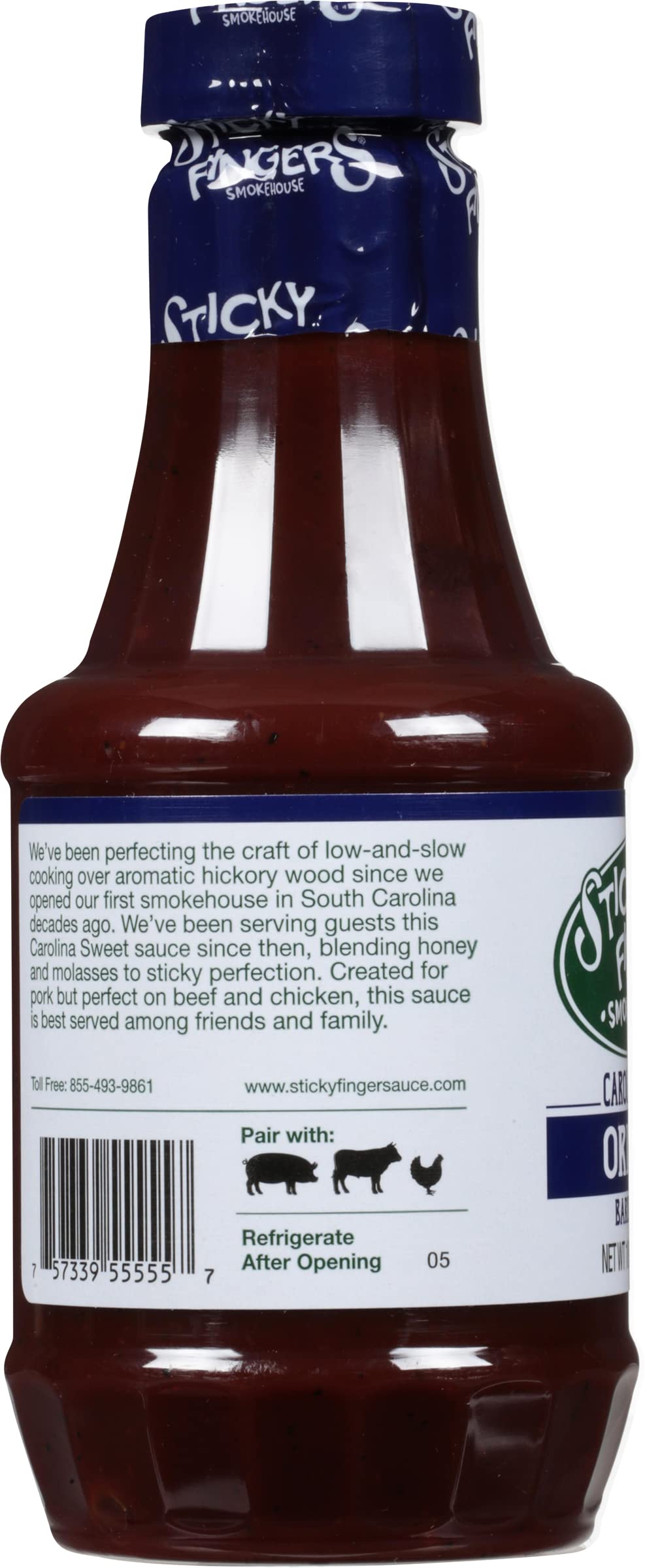 Sticky Fingers Smokehouse Carolina Sweet Barbecue Sauce, 18 Ounce (Pack of 2)