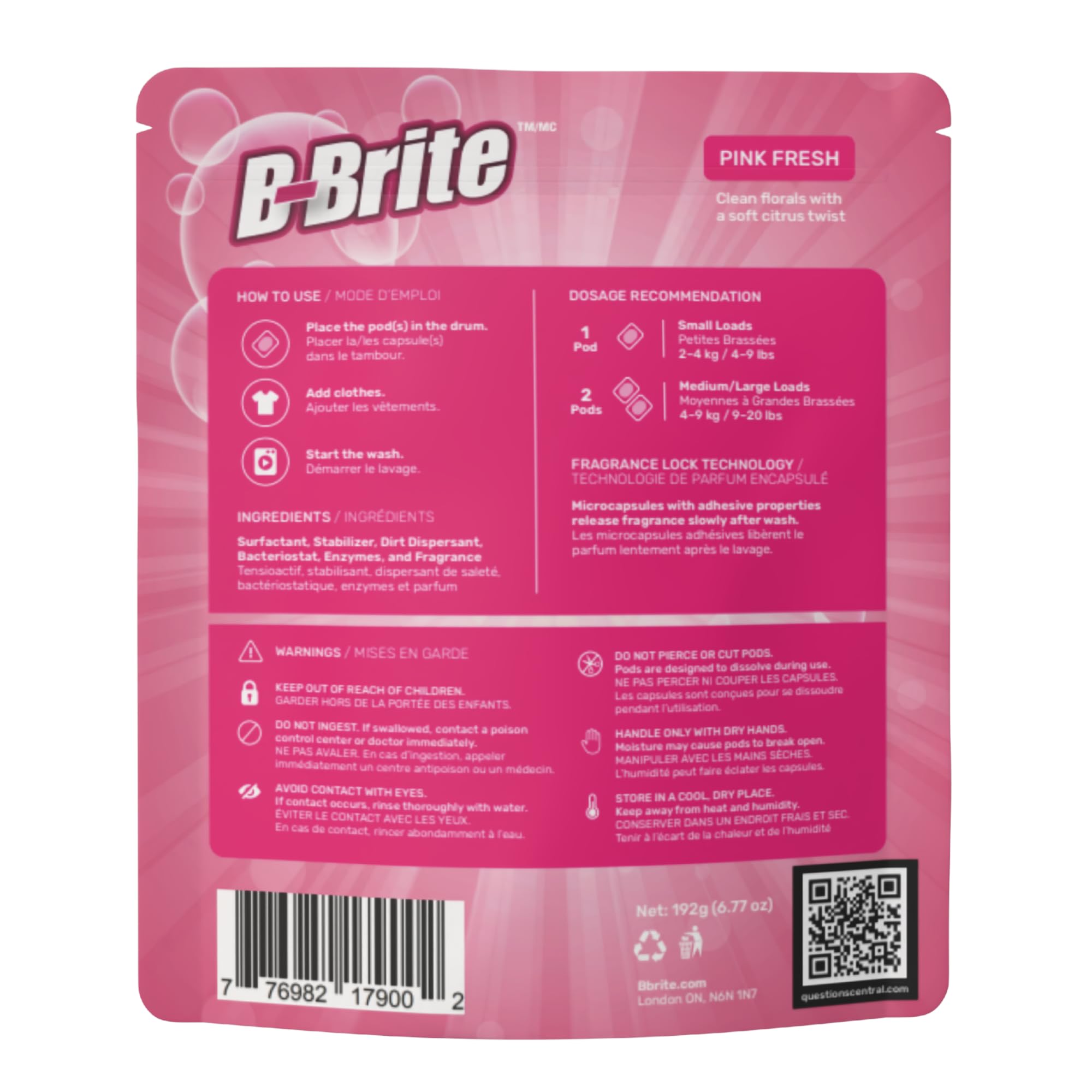 B-Brite Deep Clean Power Laundry Detergent Pods (24 Count)