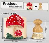 Mushroom Dish Brush Holder And Dish Scrubber Dish Brush And Holder Set Dish Scrub Brush For Cleaning Dishes