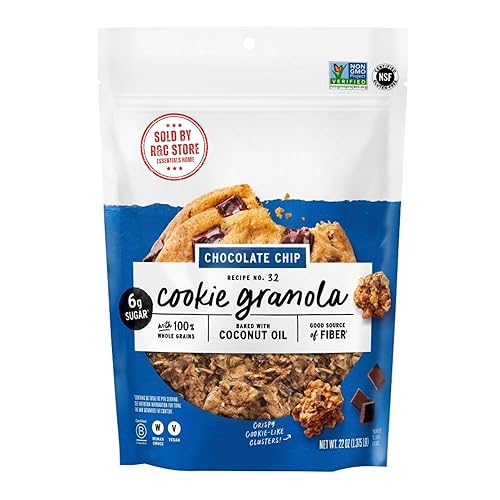 Cookie Granola (70Count) | Chocolate chip Flavor | Gluten Free | Nut Free | Organic Snacks by R&C Store