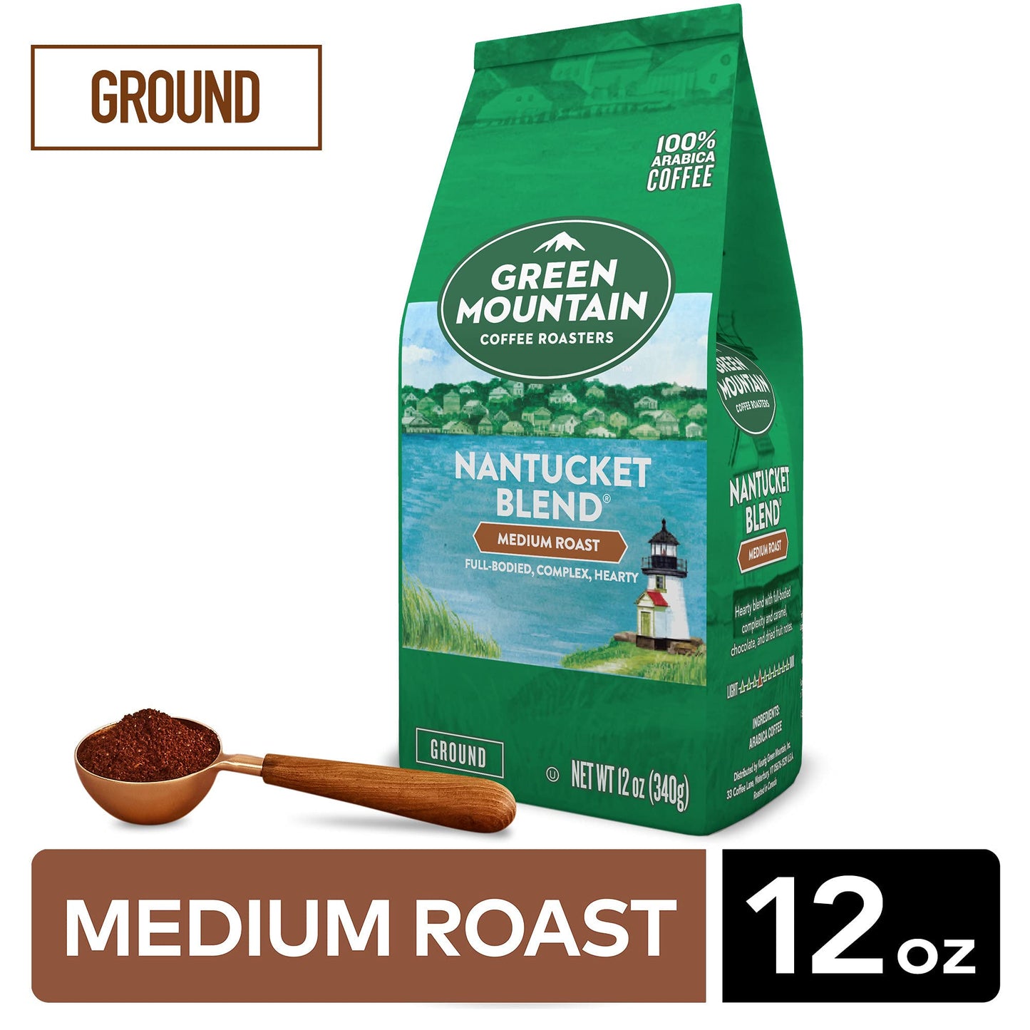 Green Mountain Coffee Roasters, Nantucket Blend, Fair Trade Certified, Ground Coffee, Medium Roast, Bagged 12oz.