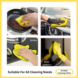 Cleanex Microfiber Cleaning Cloth for Kitchen & households, Towels for Cars. (300gsm) (Pack of 24 Yellow)