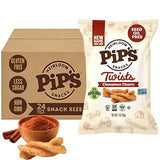 Pip’s Heirloom Cinnamon Churro Twists - 1 oz Bags (24 pk) - Individually Wrapped Snack Packs Made With Heirloom Corn & Avocado Oil - Better For You