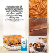 8x Nonnis Biscotti Salted Caramel 6.72 OZ Bundle with Hand Sanitizing Wipes - Crunchy Italian Biscotti with Caramel Flavor Plus Convenient Wipes