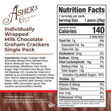 Asher's Chocolates, Chocolate Covered Grahams, Gourmet Sweet and Salty Candy, Individually Wrapped Snack, Family Owned Since 1892 (Milk Chocolate, 18