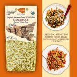 6 PACKS ORGANIC ITALIAN SEMI WHOLE DURUM WHEAT CASERECCE PASTA - Sicilian Ancient Grain Russello Vegan Pasta Crafted in Italy. LOW-GLUTEN INDEX. Has