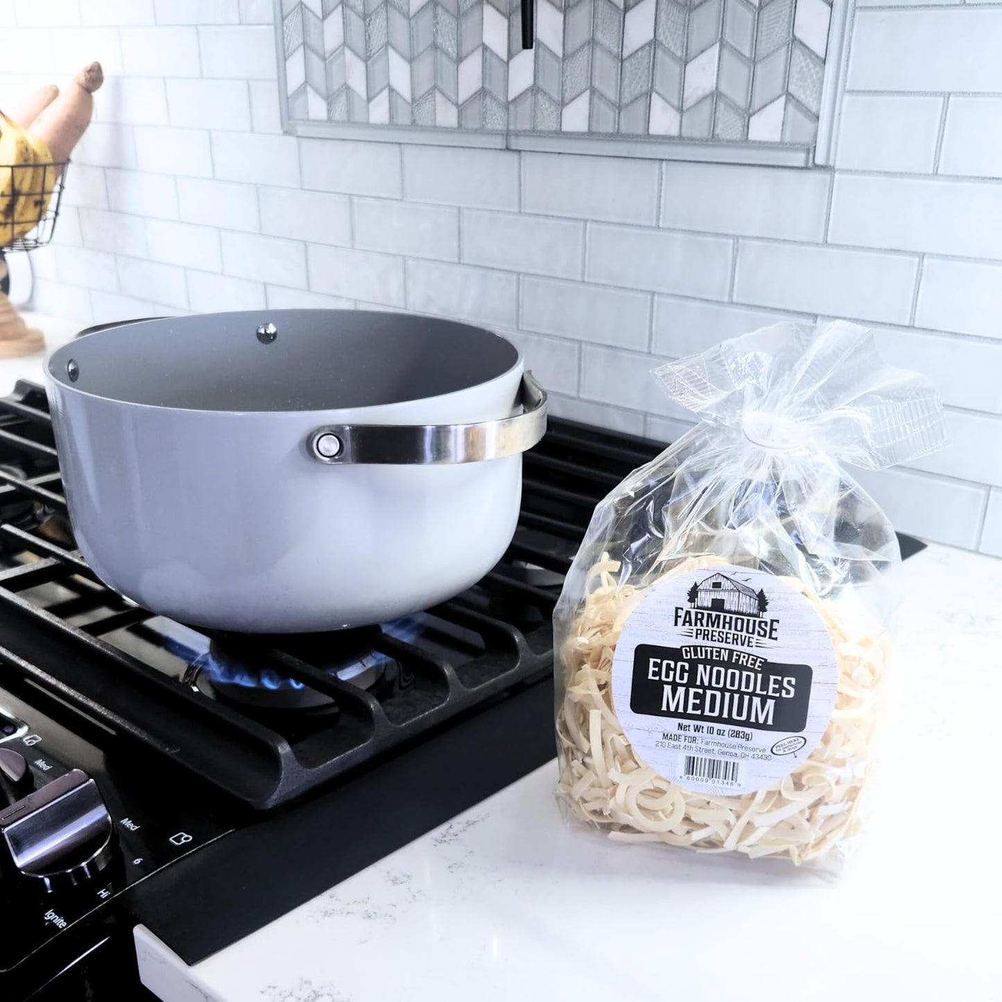 Farmhouse Preserve Gluten Free Medium Double Egg Yolk Amish Noodles, 10 Oz - Made with Rice Flour, Pasta for Soup
