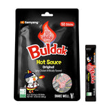 Samyang Buldak Korean Spicy Hot Chicken Stick Sauce Original Flavor Authentic Korean Sauce for Ramen Snacks and Dipping 0.17 fl oz (Pack of 50)