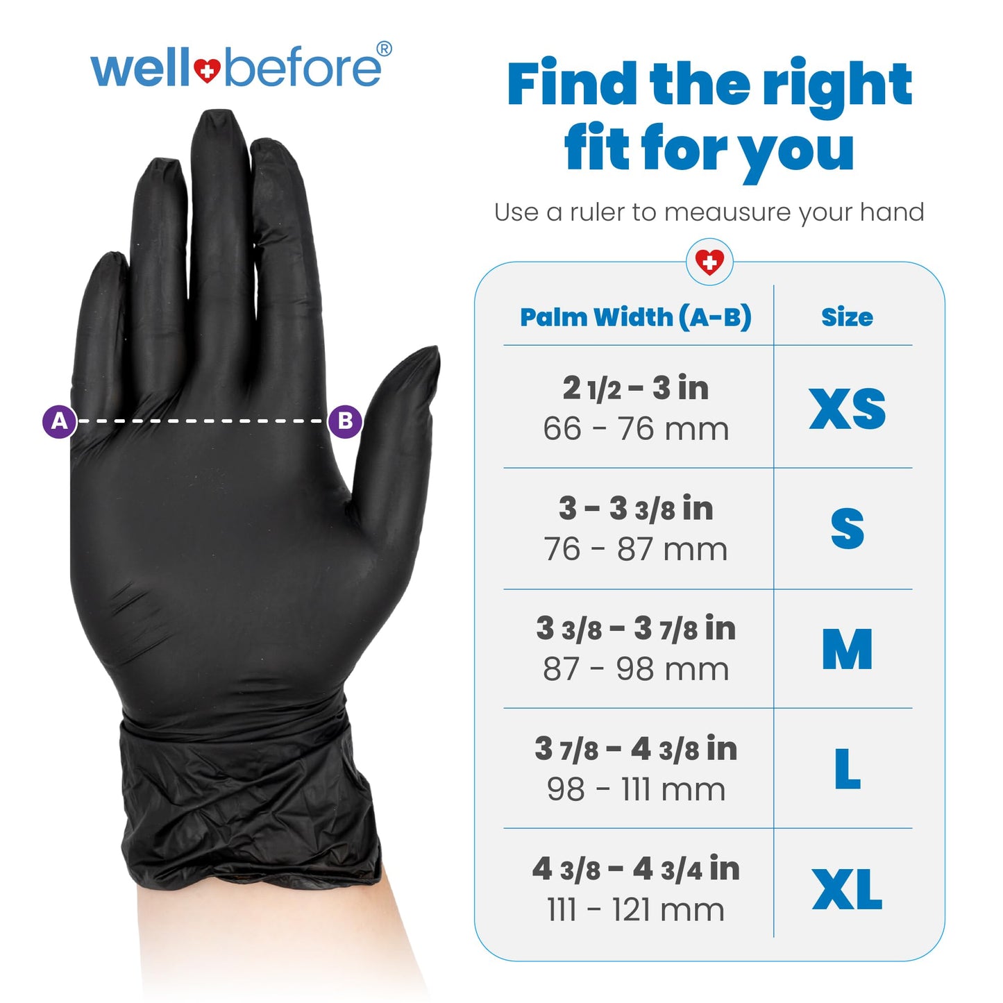 Well Before Black Vinyl Gloves - Small 200 Ct. Disposable Powder-Free and Latex-Free Gloves