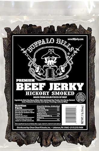 Buffalo Bills 16oz Premium Hickory Beef Jerky Pieces (hickory smoked jerky in random size pieces)