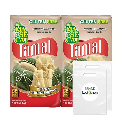 Maseca Tamal Instant Corn Masa Flour Gluten Free Kosher 4 lbs Bag 2 Pack + 2 Storage Reusable Bags by KOOL8SHOP Infinite Deals