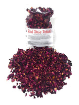 Red Rose Petals - Pure, All Natural & Edible Rose Petals - Dried Flower Petals for Herbal Tea, Decoration, Rose Sprinkles, Topping on Cupcakes
