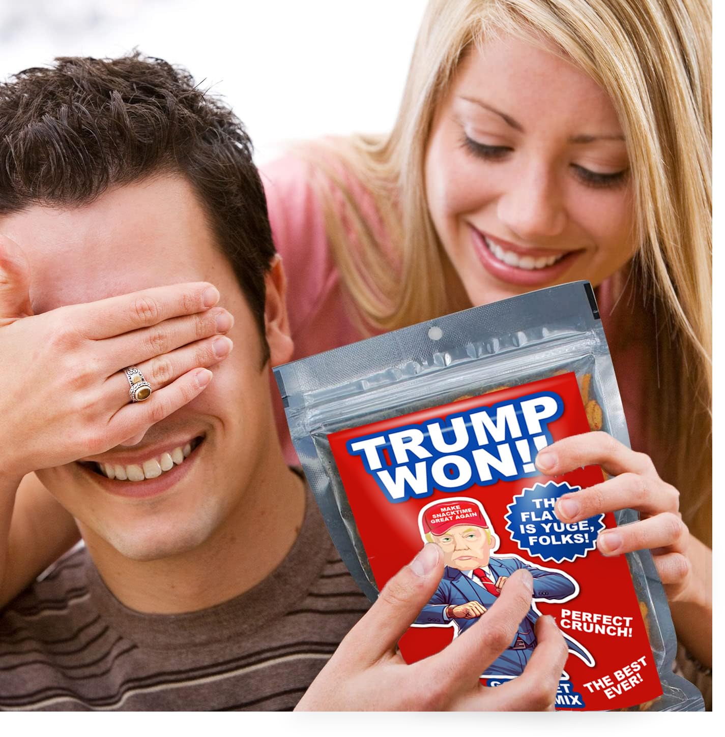 Donald Trump Won Gourmet Trail Mix Election Day 2024 Snack Basket Ideas for Conservatives Gifts Political Stocking Filler Spicy Crunchy Salty
