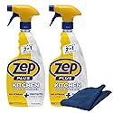 Zep Plus Foaming Kitchen Cleaner 32 oz (2 Units) & a Blue Microfiber Rag ECBD024-2-Pack No-Streak Cleaner for Kitchen Countertops Backsplashes