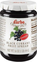 D’arbo All-Natural Blackcurrant Seedless Fruit Spread, 16 oz - Crafted Tradition, Pure Fruit Flavor No Artificial Preservatives-Ensuring a Naturally