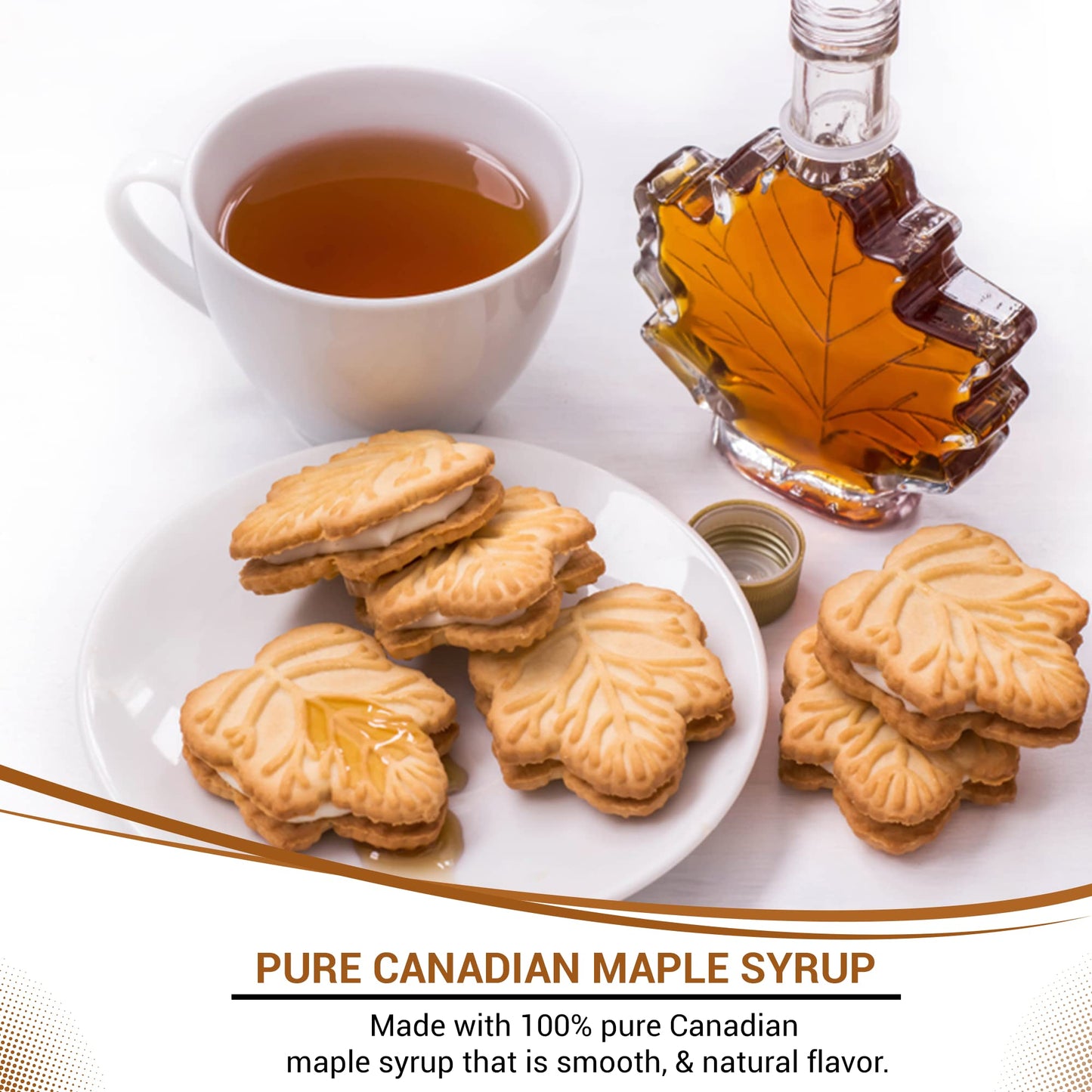 Turkey Hill Sugarbush 100% Pure Canadian Premium Maple Syrup Cream Filled Cookies - All-Natural Maple Leaf Shape Delicious Cookies, (2 Pack, Cream